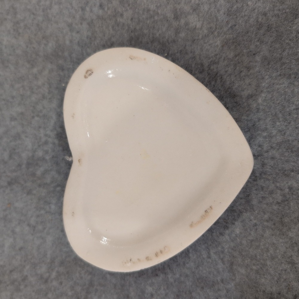 Heart Shaped Ceramic‎ Trinket Jewelry Box Pearl Lace Trim Romantic Keepsake Gift - Picture 6 of 6